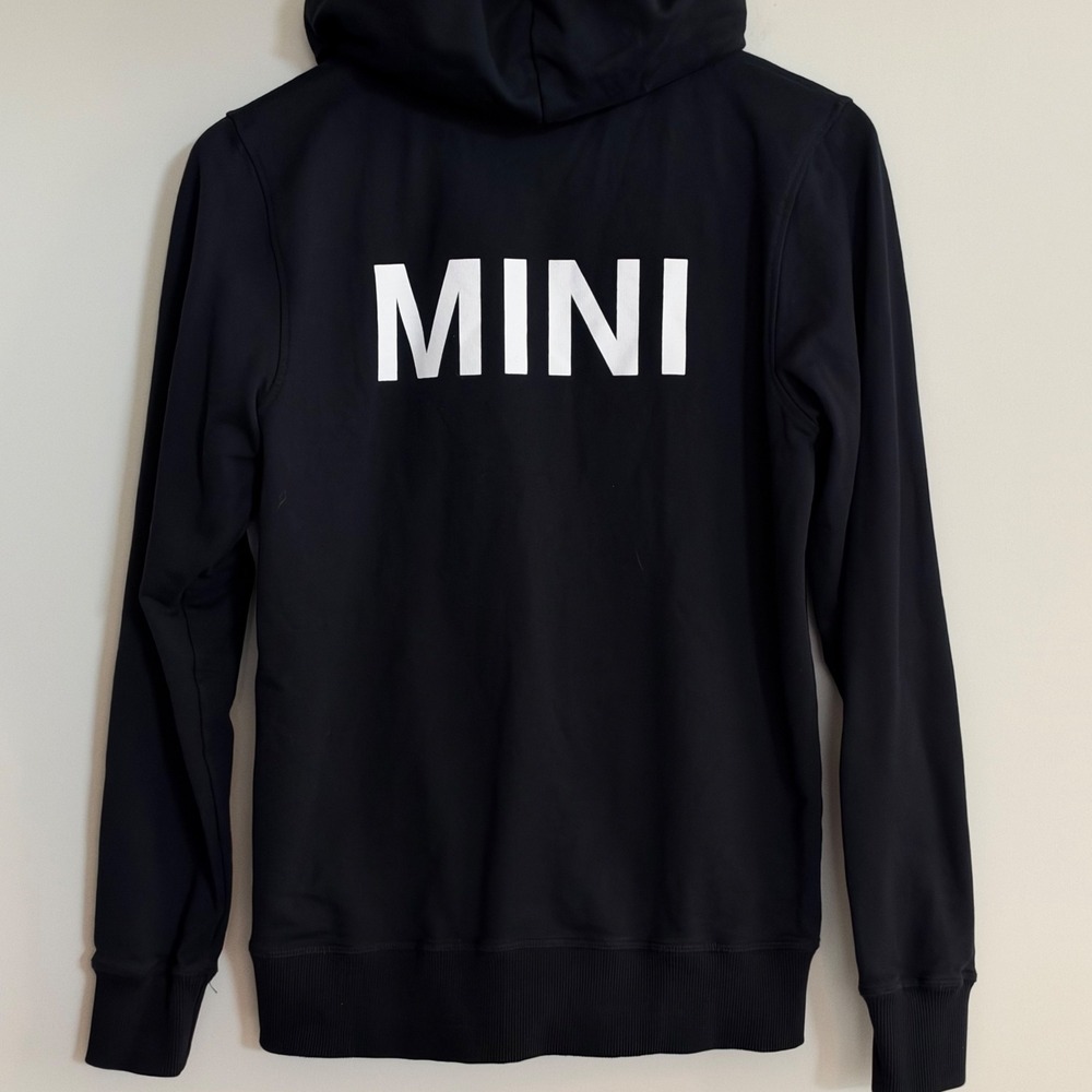 MINI Cooper Mens Full Zip Hoodie Black Logo Sweatshirt Small